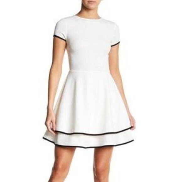 Love Ady Tiered Fit-&-Flare Dress size Medium in Light Blue/White - NEW - Picture 11 of 11